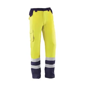 Pantaloni da lavoro - HV748BC XL Dover - Colore: Giallo fluorescente/blu - Pantaloni multitasche con strisce riflettenti. - Product Image 1