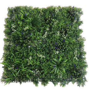 Pannello di bosso artificiale parete verde verticale recinzione esterna foglia artificiale erba mista recinzione muro di nozze Hotel decorazione per la casa - Product Image 1