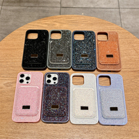    Étui de téléphone magnétique Flash Diamond avec porte-cartes pour iPhone 17 16 15 14 13 12 Pro Max, compatible avec le chargement sans fil et antichoc