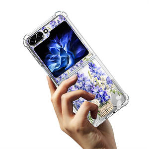 Funda de teléfono de PC con diseño de flores impresas <span class=keywords><strong>a</strong></span> la moda <span class=keywords><strong>a</strong></span> prueba de golpes de calidad de lujo para <span class=keywords><strong>Samsung</strong></span> Galaxy Z Flip 6 Fold 7 - Product Image 3