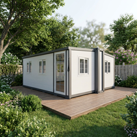 Conteneurs pliables extensibles de 20 pieds, résistants aux intempéries, économiques, conteneurs pliables, mini-maison préfabriquée avec salle de bain complète