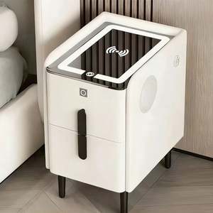 Table <span class=keywords><strong>de</strong></span> chevet intelligente à <span class=keywords><strong>LED</strong></span> en gros avec lecteur d'empreintes digitales et station <span class=keywords><strong>de</strong></span> recharge sans fil, table <span class=keywords><strong>de</strong></span> chevet multifonctionnelle - Product Image 3