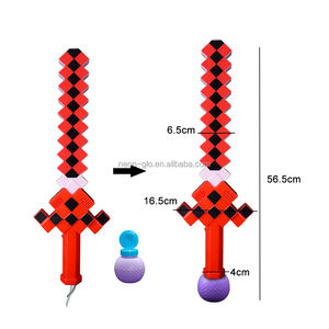 LED Light-Up <span class=keywords><strong>Pixel</strong></span> Sword Toy Unisex Kids Nuevo diseño Flashing Plastic Bubble Sword - Product Image 4