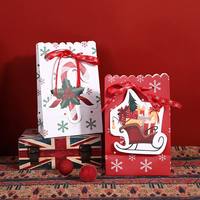 Boîtes cadeaux de Noël 3D, sacs en papier de Noël, sacs cadeaux de haute qualité pour les cadeaux de vacances, friandises, bonbons, biscuits, petits cadeaux