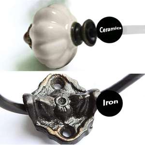 Ganci di ceramica di Ceramica del Ferro <span class=keywords><strong>Zucca</strong></span> Ganci Da Parete Ganci per Dei Monili Cappotto di Cappello Sciarpa Della Decorazione Della Casa-2 Pack (Luce grigio) - Product Image 2