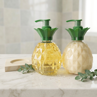 Ensemble de savon et lotion liquides en mousse parfumés aux fruits (ananas) avec étiquette personnalisée OEM en bouteille