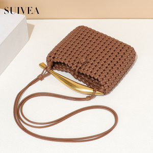 กระเป๋าถือผู้หญิงแบบถือด้วยมือดีไซน์เฉพาะแฟชั่นและอเนกประสงค์กระเป๋าถักสะพายไหล่เดียวทันสมัย - Product Image 2