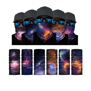 2022 Newest Starry Sky Seamless Multifunctional Polyester Neck Gaiter Digital Printing Tube Bandana for Cycling