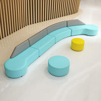 Ensemble de canapés de bureau de style moderne, forme spéciale créative pour la réception des banques, des entreprises, les salles de repos, les halls, cuir synthétique durable