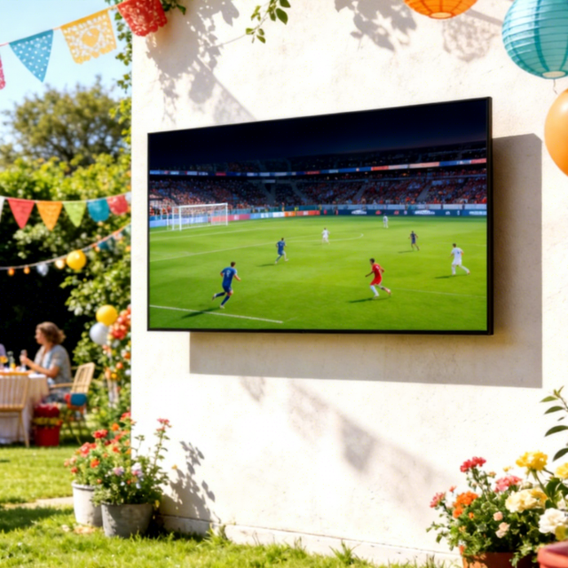 Full Sun 4K UHD Outdoor TV IP66/IP65 Waterproof High Brightness 3000cd Anti-Glare Text Display Commercial Grade 75 Inch
