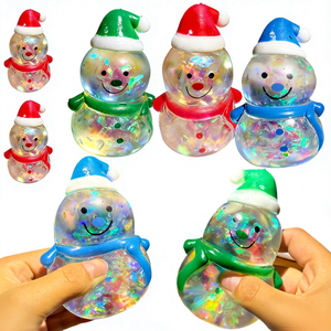 Juguete Antiestrés de 9cm de Papá Noel de Navidad, de TPR con Textura de Maltosa y Purpurina, Muñeco Simulado de Rebote Lento - Product Image 1