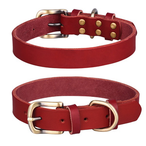 <span class=keywords><strong>Collar</strong></span> de perro para mascotas de cuero genuino ajustable personalizado de alta calidad de la fábrica Beirui, conjunto de plomo, patrón sólido elegante duradero - Product Image 5
