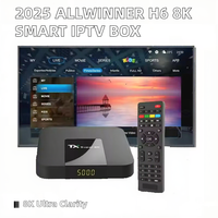 Boîtier IPTV intelligent 2025 avec processeur Allwinner H6 Quad Core, 8 Go de RAM, Android 10, 8K, 64 Go, OTT TX gratuit, Super Amlogic S905 US avec Wi-Fi