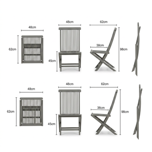Chaise de jardin pliable moderne en bois massif, mobilier d'extérieur - Product Image 2
