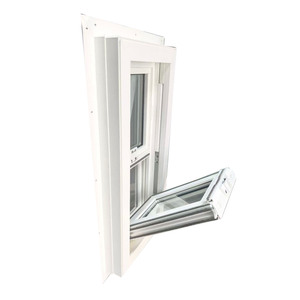 Fenêtre de cuisine de style américain moderne en PVC vinyle, acier inoxydable, à ouverture verticale automatique, simple ou double vitrage trempé - Product Image 5