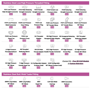 EAGLE Fittings TEE Bochtstuk RVS Hoge/Lage Druk Geschroefde Ferrule Las Slangkoppeling 304 BSPP BSPT NPT G Vrouwelijk Mannelijk - Product Image 4