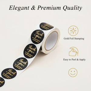 ฉลากบรรจุภัณฑ์อาหารแบบออกแบบส่วนตัว ฉลากกาวในตัว กระดาษ PLA กันน้ำ ฉลากม้วนลอกออกง่าย ปั๊มฟอยล์ทอง พิมพ์ลายตามสั่ง - Product Image 3