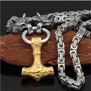 Mode Titanium Baja Nirkarat Viking Serigala Kepala Liontin Kalung Pesona <span class=keywords><strong>Retro</strong></span> Kalung Choker Perhiasan untuk Pria Pemasok - Product Image 4