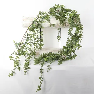 Groen Hangende Nieuwe Plastic Kunstmatige Eucalyptus Garland Bladeren Voor Bruiloft Kerst Decoratie Materialen