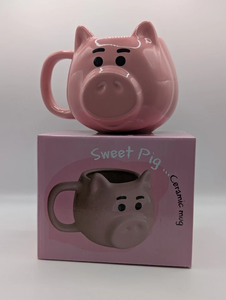 Tasse à café en céramique de cochon drôle mignon, cadeau parfait pour les cousins d'enfants d'ami tasse de lait de thé en grès de forme personnalisée - Product Image 6