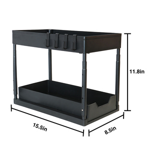 Adjustable Height Double Tier Standing <strong>Sink</strong> Organizer for <strong>Bathroom</strong> Kitchen Stainless Steel Eco-friendly Durable <strong>Storage</strong> - Product Image 5