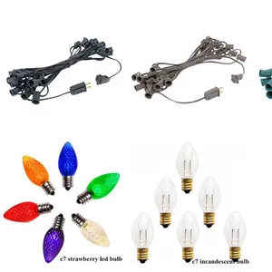 2023 Samples C7 C9 Strawberry Led Bulbs 5mm Mini String Christmas Lights All Accessories Plugs