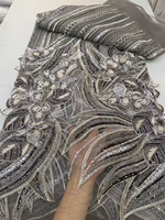 Tissu en dentelle de tulle à sequins floraux NI.AI pour robe de mariée, robe de soirée pour femmes