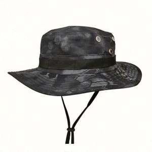 Sombrero de Pesca y Ciclismo de Ala Ancha Transpirable e Impermeable con Protección UV para Verano, Estilo Safari, Camuflaje y Malla - Product Image 1