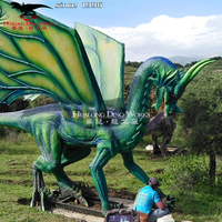 Statues artificielles animatroniques de modèle de dragon volant de Western d'équipement interactif de parc à thème