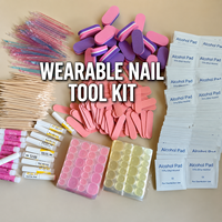Kit de préparation des ongles professionnel OEM, nouveau design, pour ongles à presser, mini-set 3 pièces, comprenant lime à ongles, bâtonnets d'alcool et bâtonnets d'orange, format compact