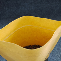 Sac en papier kraft avec fenêtre transparente HD, sac autoportant à fermeture éclair pour aliments, thé, fruits secs, noix, emballage