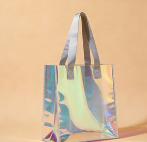High Quality Custom logo Wholesale Waterproof Promotional Laser clear PVC Transparent Tote Shopping <b>Bag</b> <b>Gift</b> <b>Bag</b> - Product Image 3