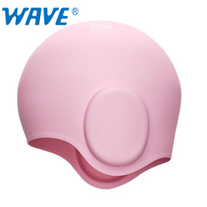 <b>Wave</b> Silicone Ear Protection Swimming <b>Cap</b> For Adults Waterproof Swim Hat - Product Image 2