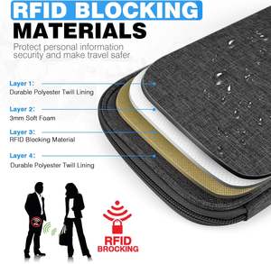 Porta pasaporte, organizador de documentos de viaje, billetera impermeable para pasaporte, funda portátil para tarjetas, billetes de embarque con cremallera - Product Image 4