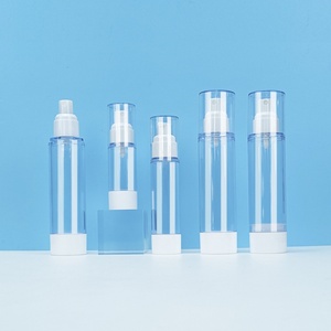 Round 30ml 50ml Cream Liquid Serum Travel clear Cosmetic 100ml Spray Plastic Containers 30 ml Airless <b>Pump</b> <b>Bottle</b> Lotion <b>Bottle</b> - Product Image 2