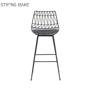 Outdoor Commercial Patio Tabouret De <strong>Bar</strong> Iron <strong>White</strong> Wire Mesh Armless Barstool Chair Industrial Iron Mesh <strong>Bar</strong> <strong>Stool</strong> With Pad - Product Image 4