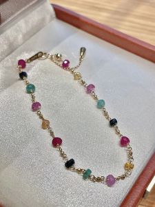 Xinfly 18K Gold and Colored Sapphire Jewelry Set <b>Cute</b> Style Necklace and <b>Bracelet</b> for Ladies Women for Party Birthday - Product Image 3