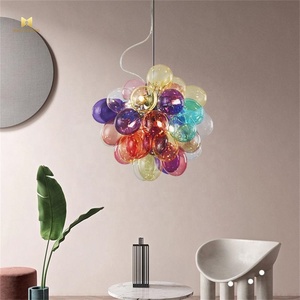 Verre nordique couleur bulle Led lustres créatifs chambre d'enfants chambre magasin de vêtements verre pendentif éclairage - Product Image 3