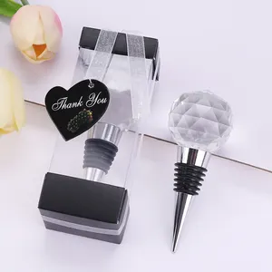 Fashion Creative Wedding favor crystal zinc alloy wine bottle stopper for gifts Drop drips