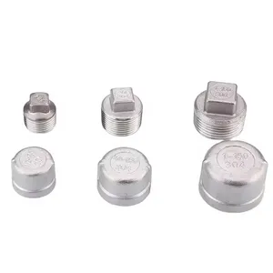 Stainless Steel 304 316 Round Cap Female Pipe Plugs Pipe Caps For Water Supply Systems