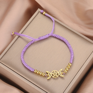 Myshape ngũ giác ba mặt trăng Vòng đeo tay âm lịch Nữ Thần hecate Vòng đeo tay can đảm và sức mạnh bùa hộ mệnh thép không gỉ đồ trang sức - Product Image 6