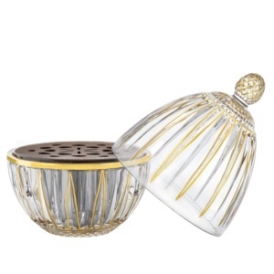 Luxury Flatware Gold Painted <strong>Egg</strong> <strong>Shape</strong> Glass Kitchen Utensil <strong>Holder</strong> <strong>Cutlery</strong> Glass Storage Box - Product Image 4