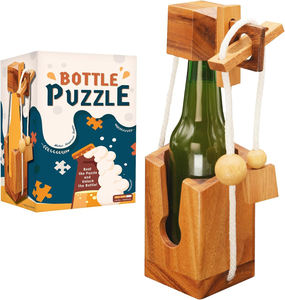 Puzzle 3D en bois défiant sur le thème des bouteilles pour adultes – Idéal pour les soirées jeux et les fêtes - Product Image 1