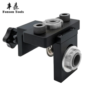 จิ๊กเจาะเดือยกลมแบบปรับได้3 In 1,จิ๊กเจาะรูสำหรับงานไม้พร้อมดอกสว่าน8/15มม. สำหรับเจาะนำร่องเครื่องมือเจาะ - Product Image 2