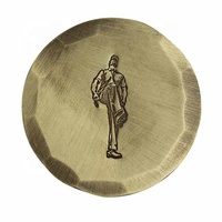 Marqueurs de balle de golf en alliage de zinc martelé doré, moulés sous pression, personnalisables avec logo, vente en gros