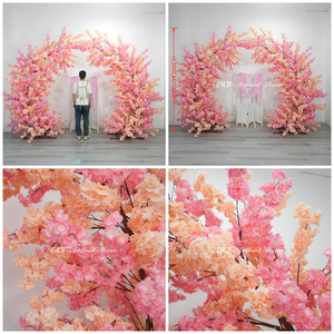 ซุ้มต้นเชอร์รี่สูง 300 ซม. ขายดี 2 ชิ้น สีชมพูพีช ซุ้มดอกไม้ประดิษฐ์พร้อมดอกซากุระผ้าไหมคุณภาพสูง - Product Image 3