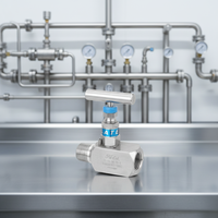 Válvula de Aguja Manual de Acero Inoxidable de Alta Calidad V4 6000psi con Palanca de 2 Vías 3/4 FD-LOK, Venta Directa de Fábrica, 1 Año de Garantía