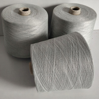 Hilo Conductivo Hilado en Anillo con Fibra Metálica, Mezcla de Acero Inoxidable, Hilo Antiestático de Poliéster/Metal 32/40 para Tejido Faraday