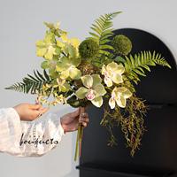 Orchidée artificielle Phalaenopsis au toucher réel, fausse fleur d'orchidée, plante d'orchidée artificielle pour la décoration de mariage, de maison, d'hôtel ou de table