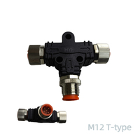 Conector Circular HYF M12 de 4 Pines, Código A, Divisor en Y, IP67 Impermeable, 60V 4A, Negro, Macho-Hembra, para Sensor, Automatización Industrial